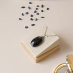 Pendentif en obsidienne argentée – 4,4 cm