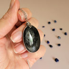 Pendentif en obsidienne argentée – 4,4 cm
