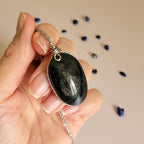 Pendentif en obsidienne argentée – 4,4 cm