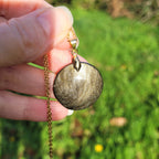 Pendentif obsidienne dorée 2,7 cm bélière dorée