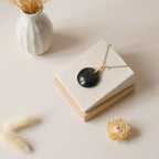 Pendentif obsidienne dorée 2,7 cm bélière dorée