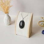 Pendentif obsidienne dorée 4 cm bélière argentée