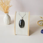 Pendentif en obsidienne dorée 4,3 cm bélière argentée