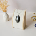 Pendentif en obsidienne dorée 4,3 cm bélière argentée