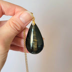 Pendentif en obsidienne dorée bélière dorée – 4,4 cm