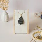 Pendentif en obsidienne dorée bélière dorée – 4,4 cm