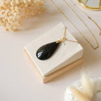 Pendentif en obsidienne dorée bélière dorée – 4,4 cm