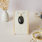 Pendentif en obsidienne dorée bélière dorée – 4,2 cm