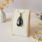 Pendentif en obsidienne dorée – 6,2 cm – Wire wrapping