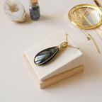 Pendentif en obsidienne dorée – 6,2 cm – Wire wrapping