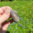 Pendentif obsidienne manta huichol double face 3,5 cm