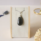 Pendentif obsidienne manta huichol double face 3,5 cm