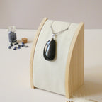 Pendentif en obsidienne oeil céleste 3,7 cm bélière argentée