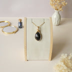 Pendentif obsidienne oeil céleste 3,8 cm wire wrapping