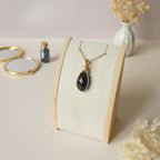 Pendentif obsidienne oeil céleste 3,8 cm wire wrapping