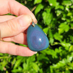 Pendentif en obsidienne oeil céleste 3,6 cm bélière dorée