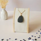 Pendentif en obsidienne oeil céleste 3,6 cm bélière dorée