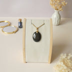 Pendentif en obsidienne oeil céleste 2,7 cm bélière dorée