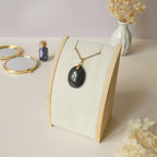 Pendentif en obsidienne oeil céleste 2,7 cm bélière dorée