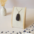 Pendentif en obsidienne oeil céleste 4,1 cm bélière argentée