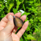 Pendentif en obsidienne oeil céleste 3,3 cm bélière argentée