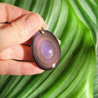 Pendentif obsidienne œil céleste – reflets violets – 4 cm