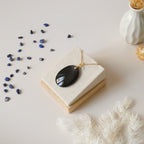 Pendentif obsidienne œil céleste – reflets violets – 4 cm