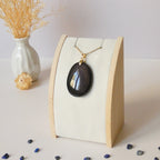 Pendentif obsidienne œil céleste – reflets violets – 4 cm