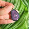Pendentif obsidienne œil céleste – bleu et violet – 3,9 cm