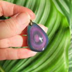 Pendentif obsidienne œil céleste – bleu et violet – 3,9 cm