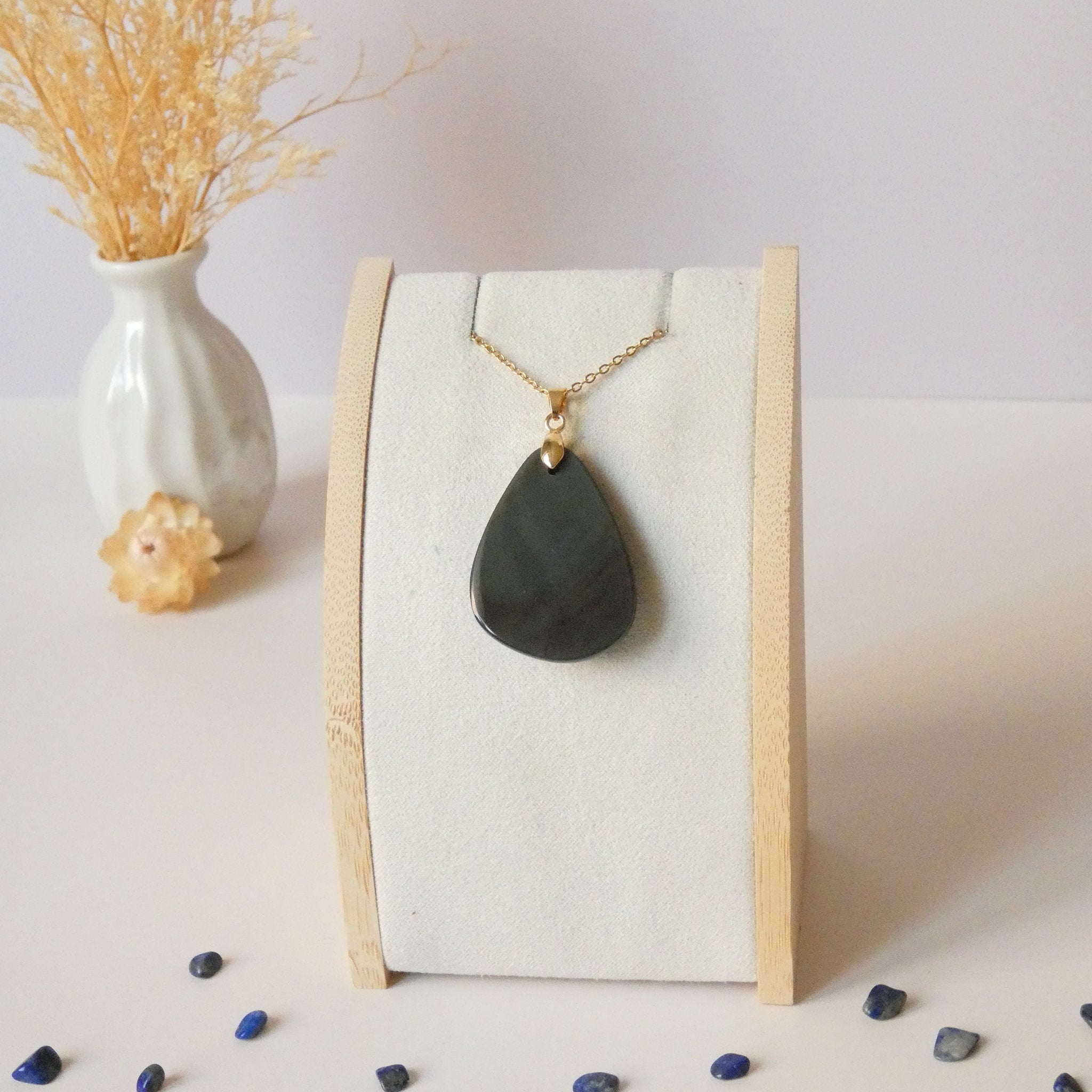 Pendentif obsidienne œil céleste – couleurs mélangées – 3,6 cm