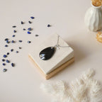 Pendentif obsidienne œil céleste – nuances violet/rose – 3,6 cm