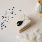 Pendentif obsidienne œil céleste – reflets bleu/violet – 3,5 cm