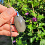 Pendentif obsidienne oeil céleste - bélière argentée - pierre naturelle