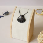 Pendentif coquillage en obsidienne oeil céleste violet rose - pierre naturelle