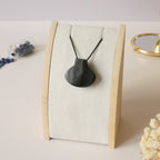 Pendentif coquillage en obsidienne oeil céleste violet rose - pierre naturelle