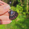 Pendentif coquillage sculpté en obsidienne œil céleste – 2,8 cm