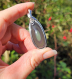 Pendentif obsidienne oeil céleste 5,3 cm wire wrapping argenté