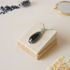 Pendentif obsidienne oeil céleste - wire wrapping argenté - pierre naturelle