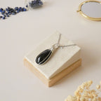 Pendentif obsidienne oeil céleste 5,1 cm wire wrapping argenté