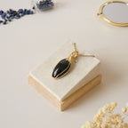 Pendentif obsidienne oeil céleste - wire wrapping doré - pierre naturelle