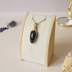Pendentif obsidienne oeil céleste - wire wrapping doré - pierre naturelle