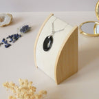 Pendentif en oeil de faucon bélière argentée – 3,2 cm - Bijou artisanal pierre naturelle