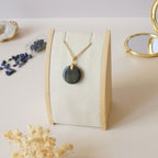 Pendentif en oeil de faucon 2,2 cm bélière dorée à l'or fin