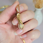Pendentif opale Cantera du Mexique - wire wrapping doré - pierre naturelle