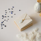 Pendentif en pierre de lune 2,4 cm - Bélière dorée