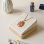 Pendentif en pierre de soleil, héliolite, pierre naturelle