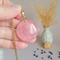 Pendentif en quartz rose 3,1 cm – Bélière dorée