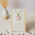 Pendentif en quartz rose 2,3 cm – Bélière dorée