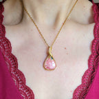 Pendentif en rhodochrosite 3,6 cm bijou artisanal en pierre naturelle
